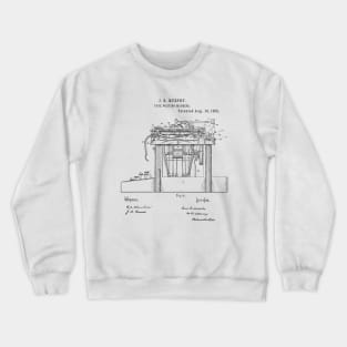 Type Writing Machine Vintage Patent Hand Drawing Crewneck Sweatshirt